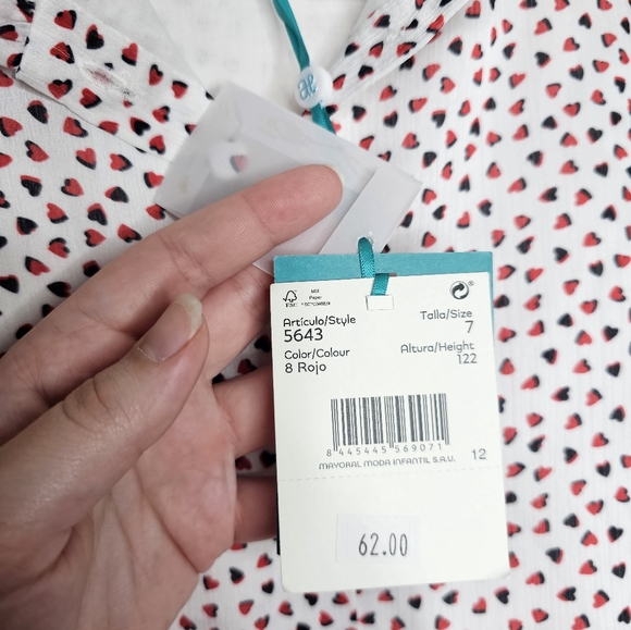 Abel and Lula girls long sleeved heart patterned blouse - Picture 5 of 7